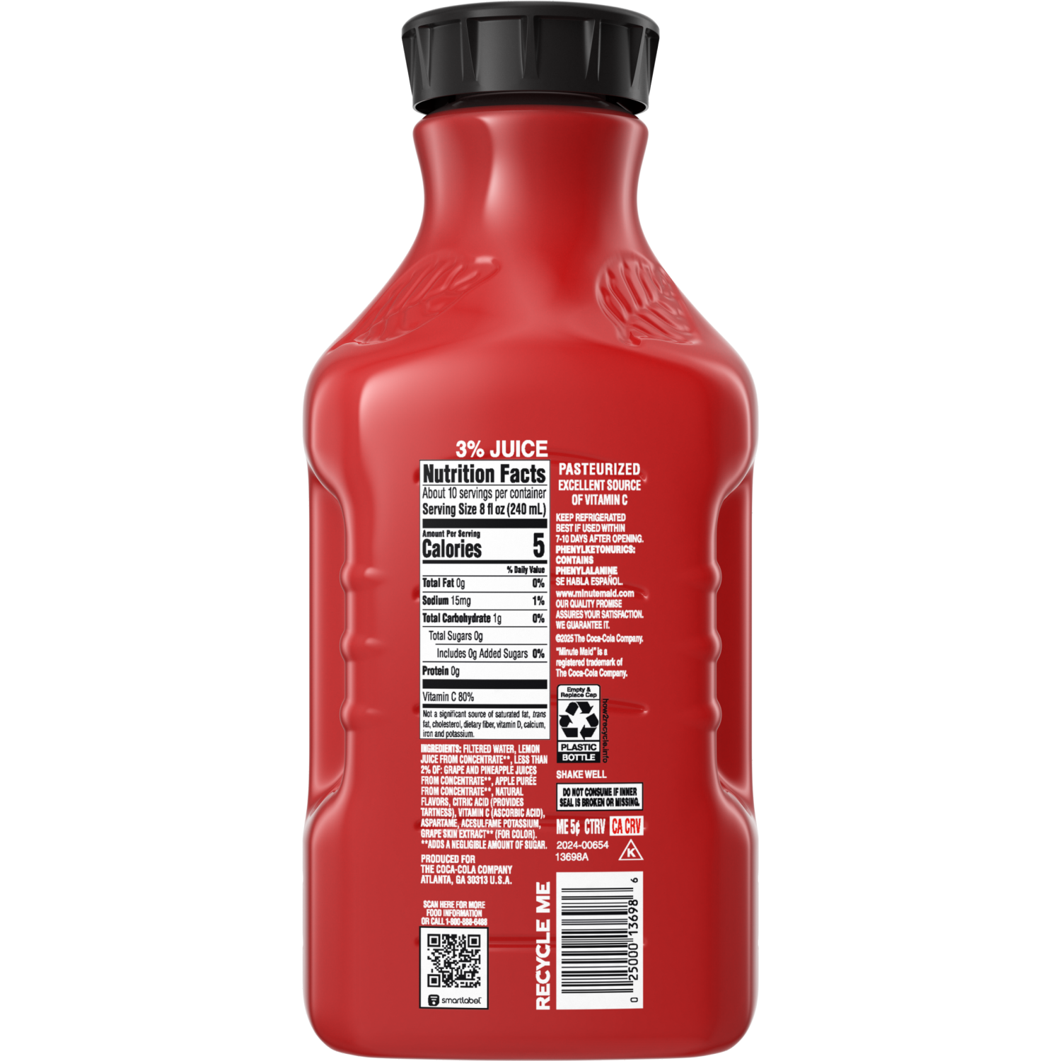 slide 2 of 5, Minute Maid Zero Sugar Fruit Punch Bottle, 76 fl oz, 76 fl oz