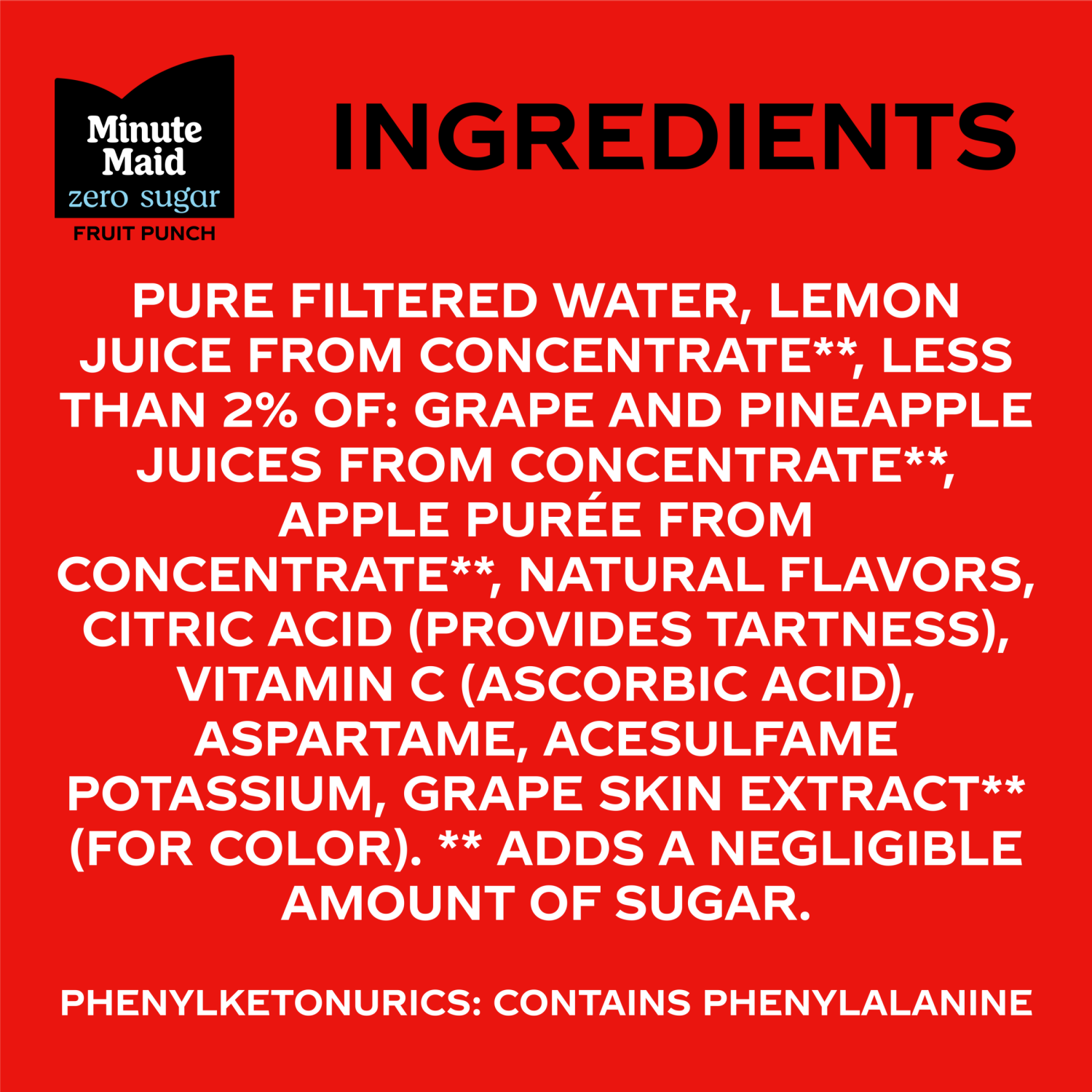 slide 3 of 5, Minute Maid Zero Sugar Fruit Punch Bottle, 76 fl oz, 76 fl oz