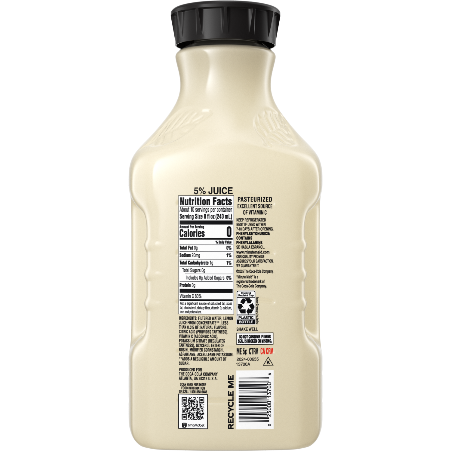 slide 2 of 5, Minute Maid Zero Sugar Lemonade Bottle, 76 fl oz, 76 fl oz