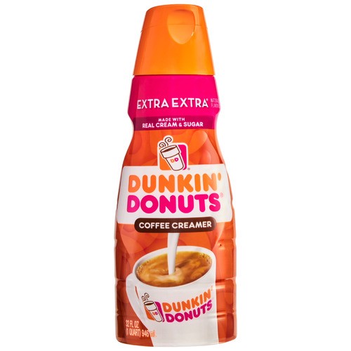 slide 1 of 1, Dunkin Donuts® extra extra coffee creamer, 32 fl oz