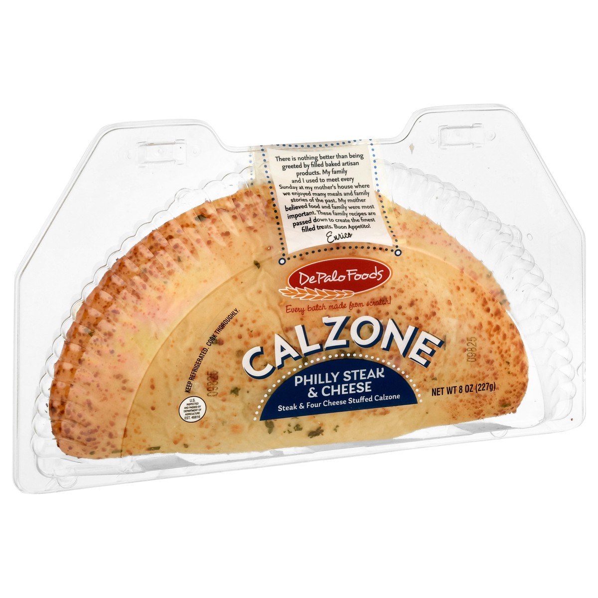 slide 2 of 4, DePalo Foods Philly Steak & Cheese Calzone 8 oz, 8 oz