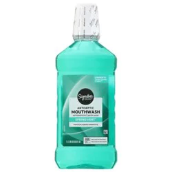 Signature Select/care Mouthwash Antiseptic Spring Mint - 33.8 Fl. Oz.