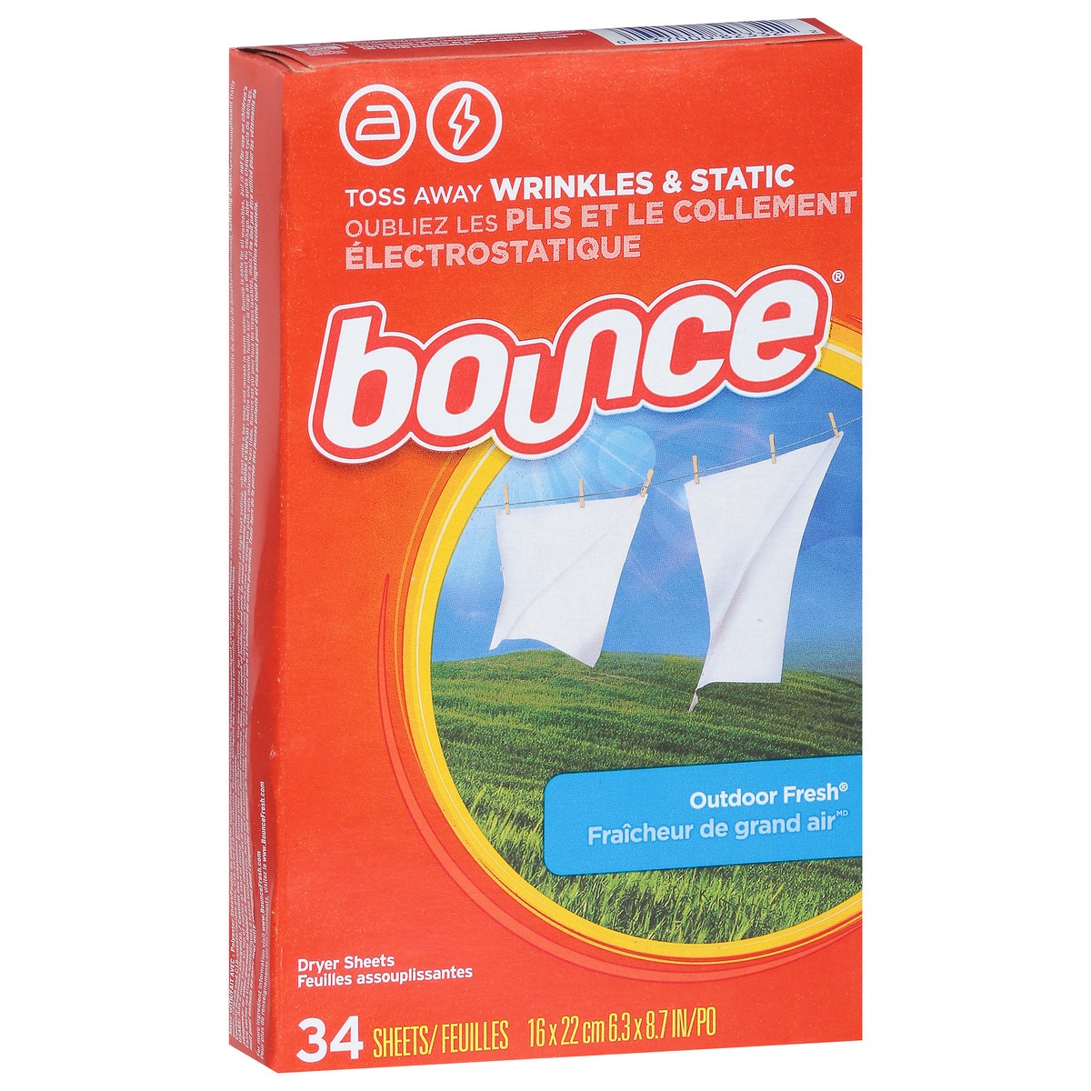 slide 4 of 9, Bounce Dryr Sheet Outdoor, 34 ct