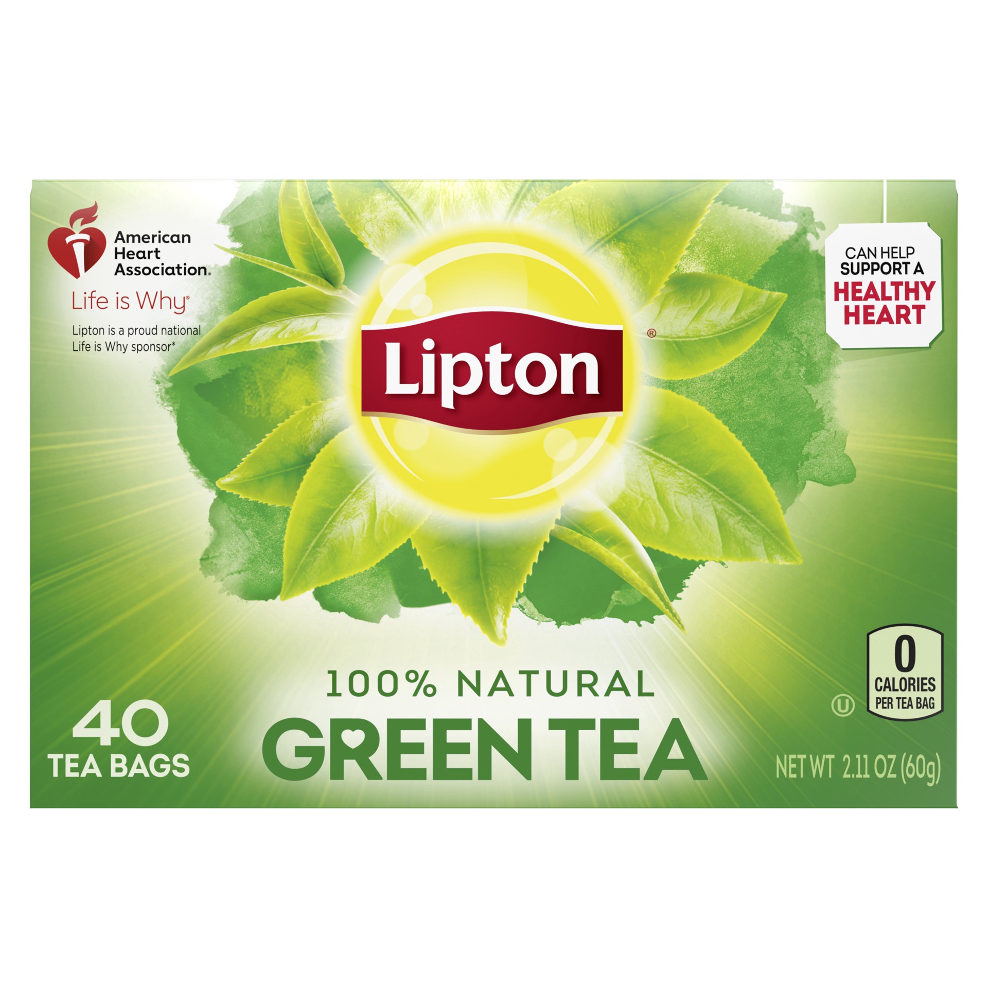 slide 1 of 65, Lipton Green Natural Tea Bags - 40ct, 2.12 oz