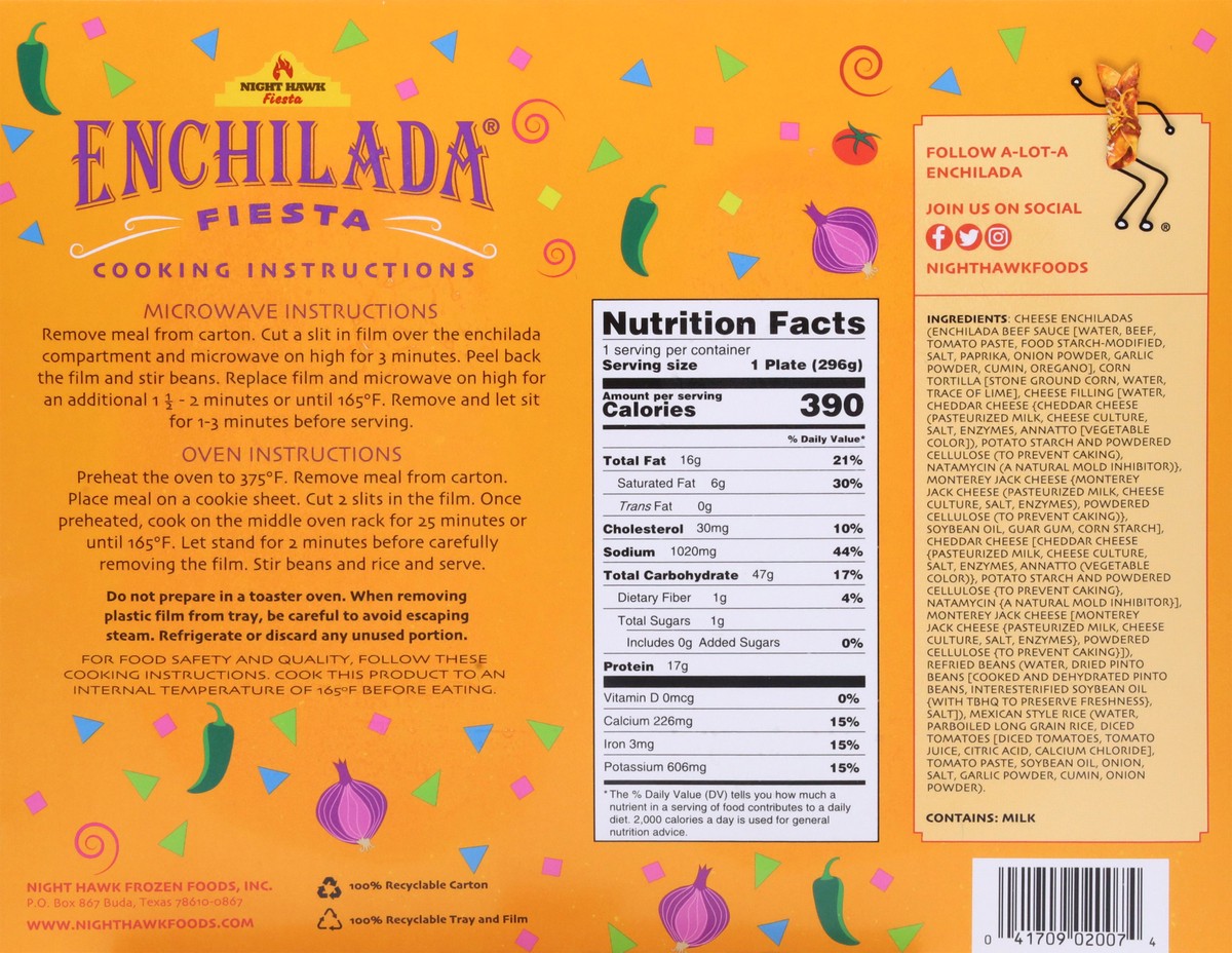 slide 11 of 14, Night Hawk Cheese with Beef Sauce Enchilada Fiesta 10.80 oz, 10.44 oz