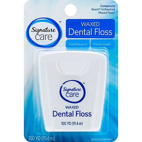 slide 1 of 1, Signature Select/care Dental Floss Waxed - Each, 100 yd