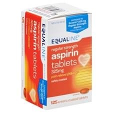 slide 1 of 1, Equaline Regular Strength Aspirin 325mg, 125 ct