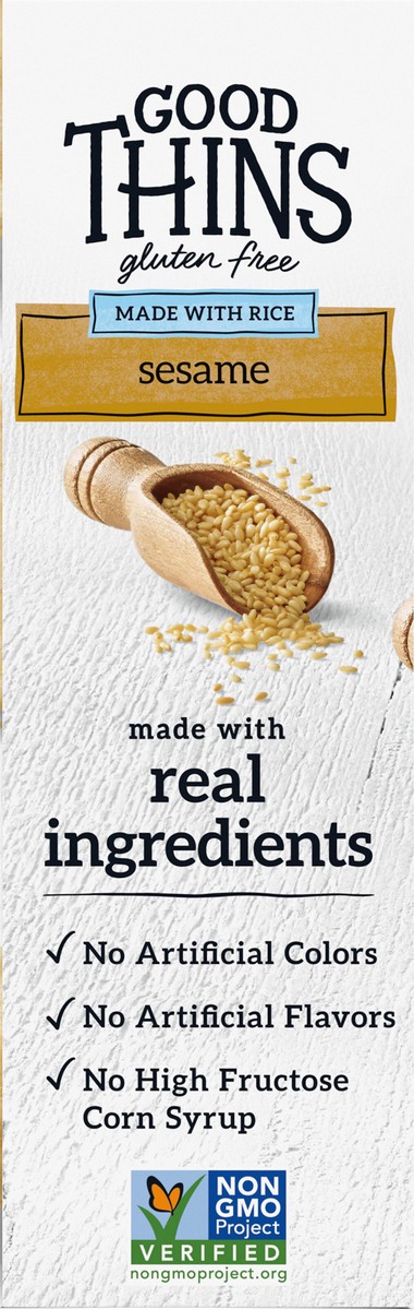 slide 5 of 12, GOOD THiNS Sesame Rice Snacks Gluten Free Crackers, 3.5 oz, 3.5 oz