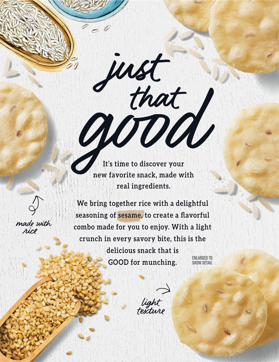 slide 10 of 12, GOOD THiNS Sesame Rice Snacks Gluten Free Crackers, 3.5 oz, 3.5 oz