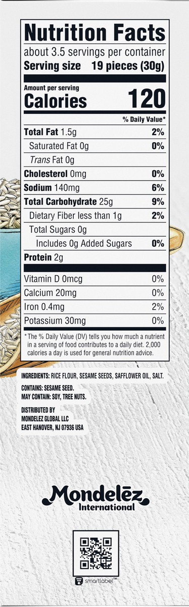 slide 2 of 12, GOOD THiNS Sesame Rice Snacks Gluten Free Crackers, 3.5 oz, 3.5 oz