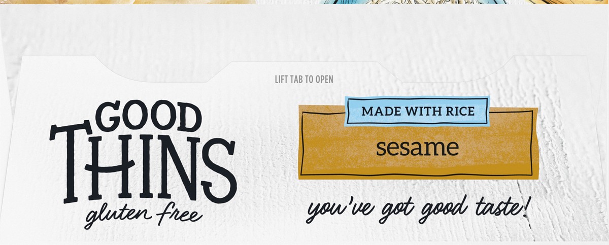 slide 11 of 12, GOOD THiNS Sesame Rice Snacks Gluten Free Crackers, 3.5 oz, 3.5 oz