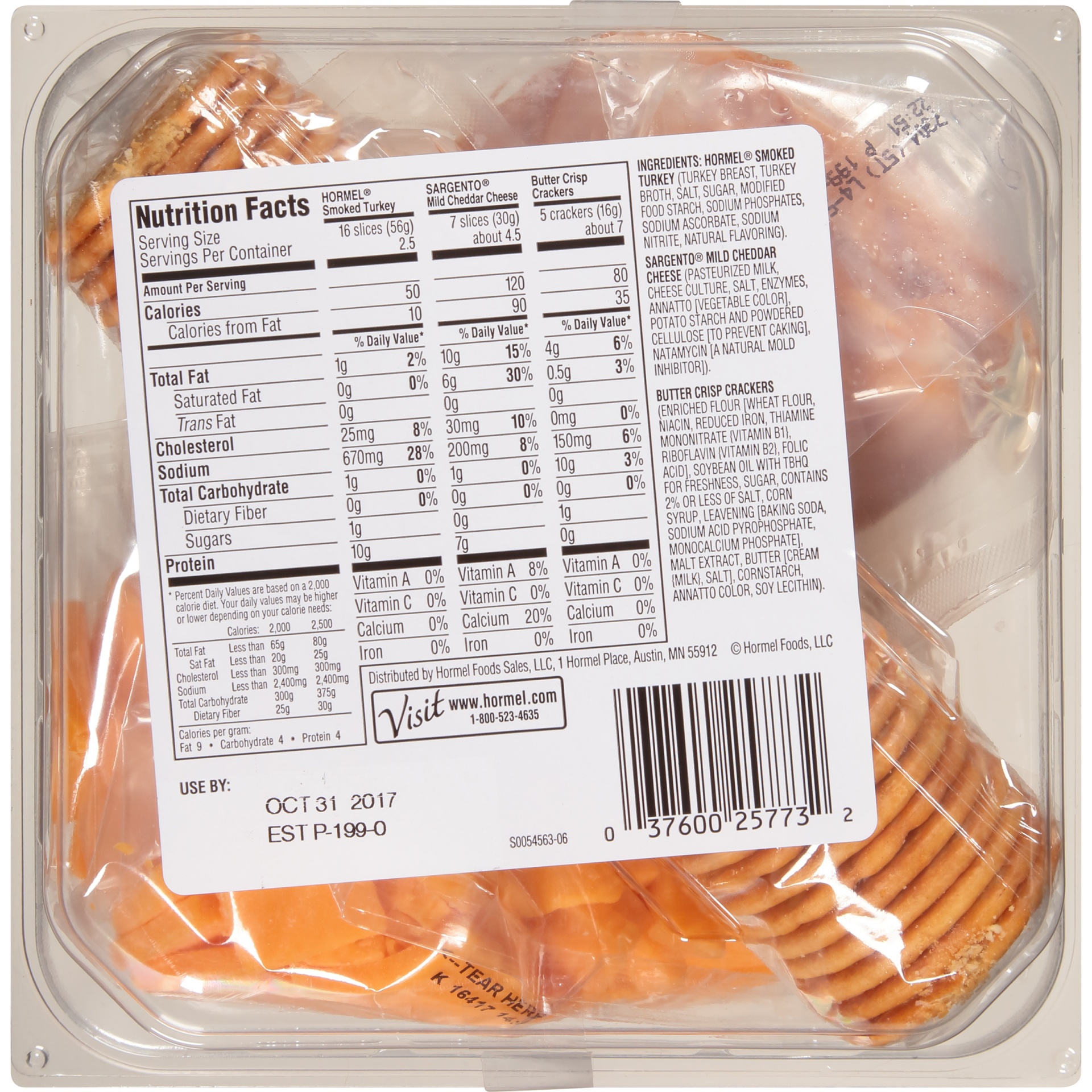 slide 2 of 6, HORMEL GATHERINGS Snack Tray Turkey and Cheese, 14 oz