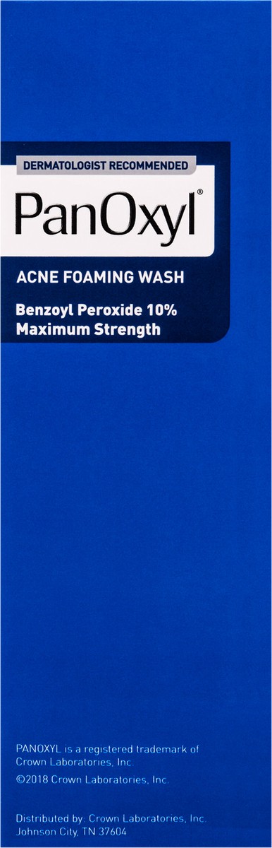 slide 3 of 7, PanOxyl Maximum Strength Antimicrobial Acne Foaming Wash for Face, Chest and Back with 10% Benzoyl Peroxide - Unscented - 5.5oz, 5.5 oz