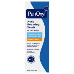 PanOxyl Foaming Acne Wash - Maximum Strength 10% Benzoyl Peroxide - 5.5 oz