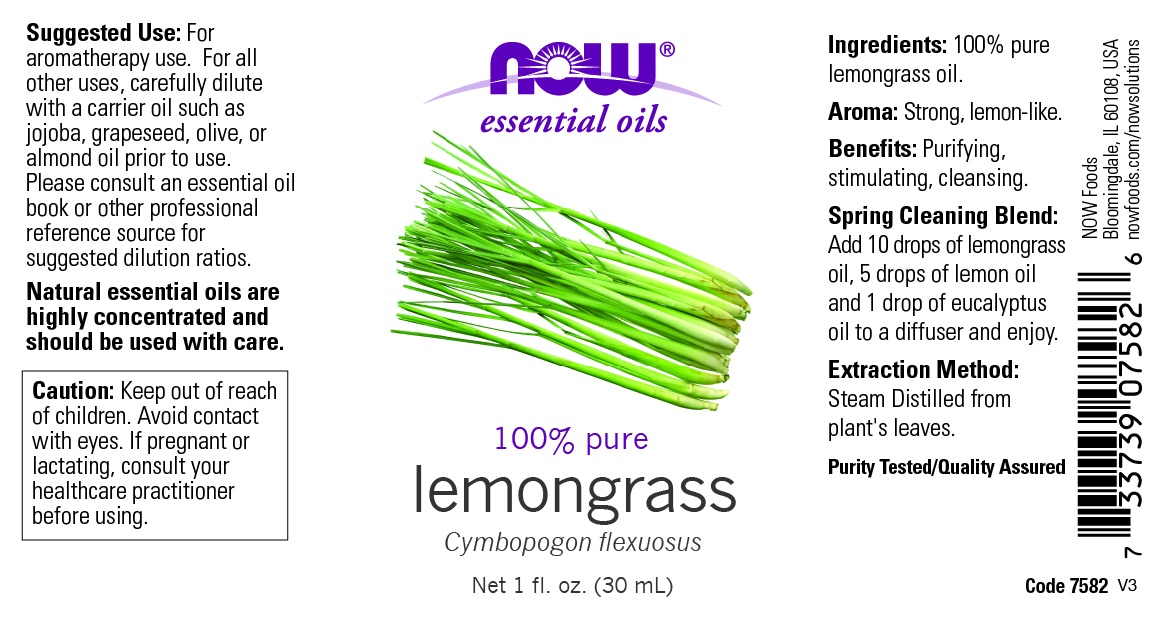 slide 2 of 2, NOW Essential Oils 100% Pure Lemongrass Oil, 1 fl oz
