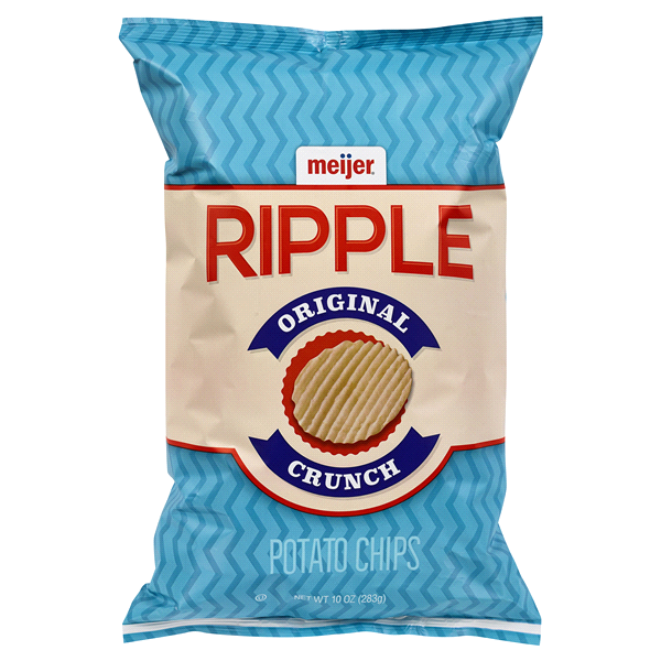 slide 1 of 2, Meijer Ripple Potato Chips, 10 oz