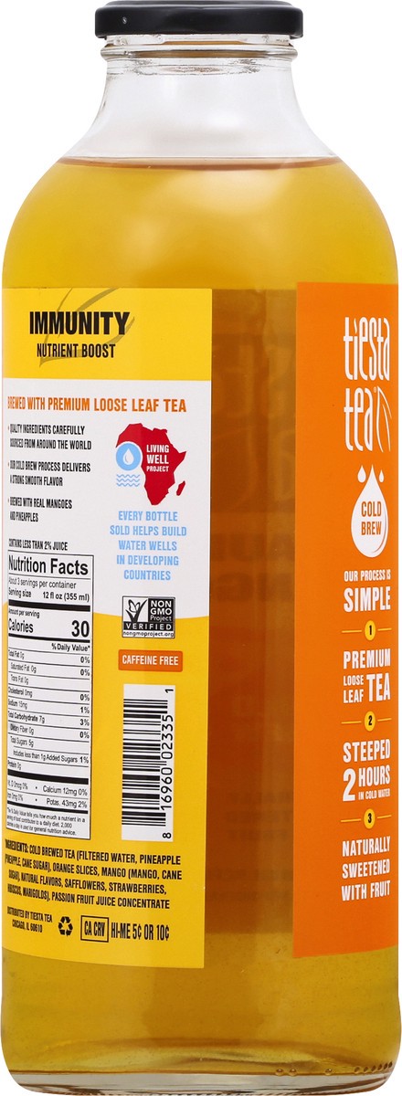 slide 8 of 12, Tiesta Tea Immunity Cold Brew Maui Mango Herbal Tea 40 oz, 40 oz