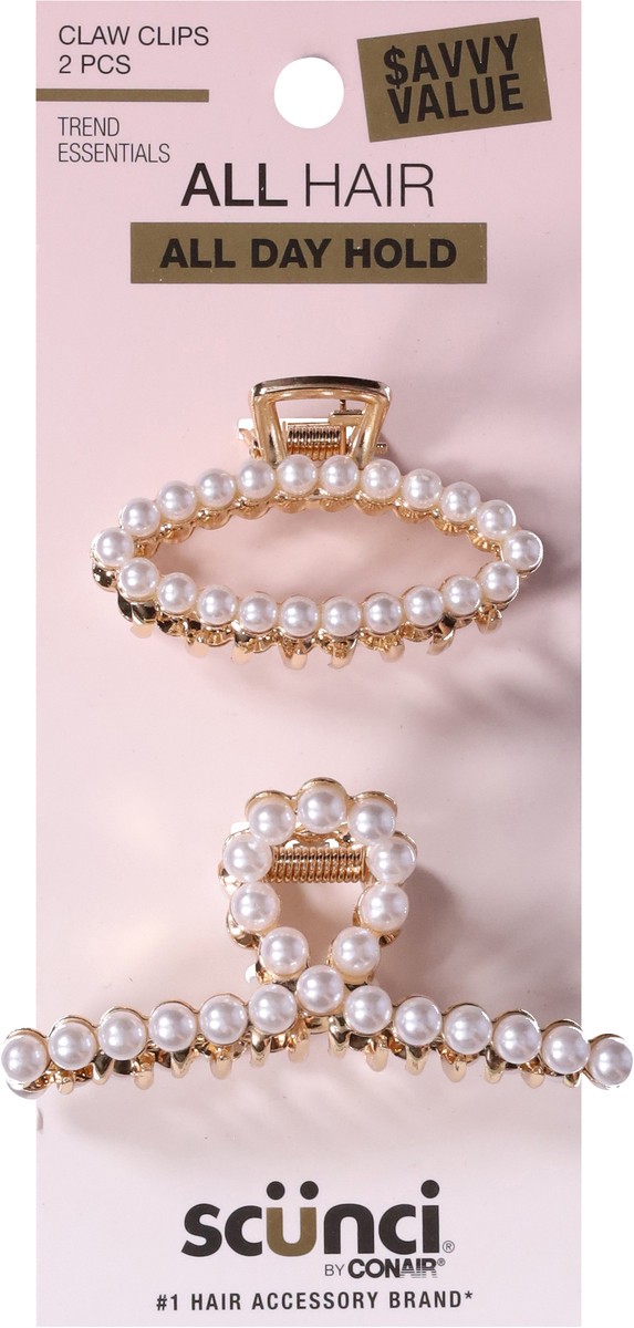 slide 6 of 12, scünci Trend Essentials Claw Clips Savvy Value 2 Each, 2 ct