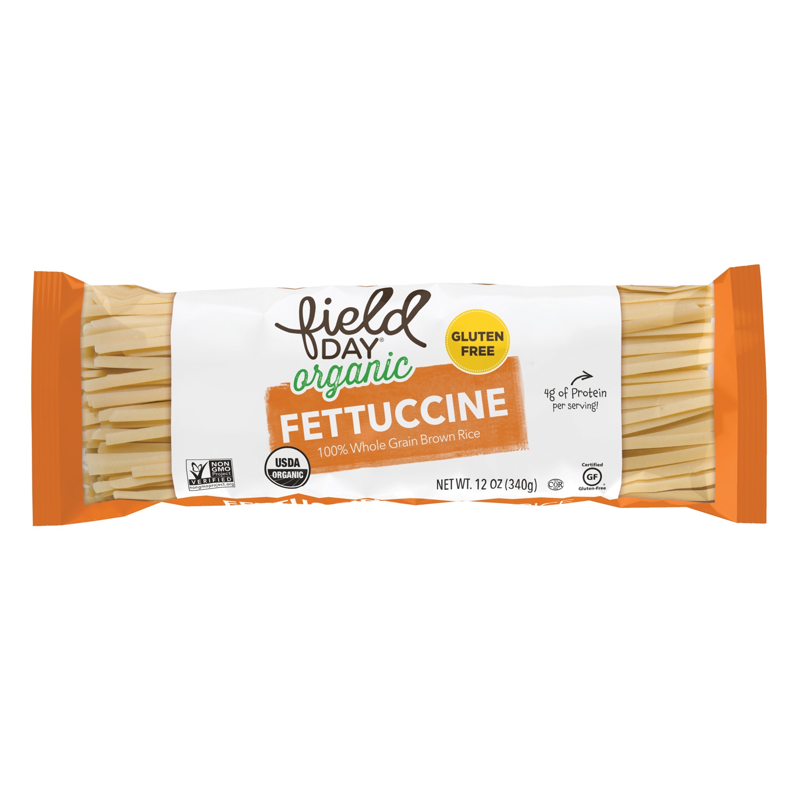 slide 1 of 1, Field Day Pasta - Organic - Brown Rice - Fettucine, 12 oz