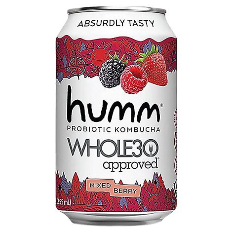 slide 1 of 1, Humm Mixed Berry Probiotic Kombucha 12 fl oz, 12 fl oz