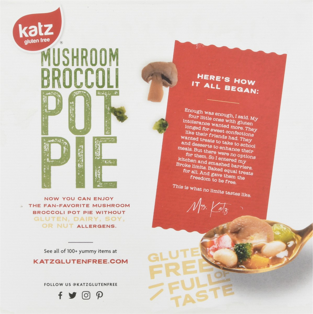 slide 3 of 9, Katz Gluten Free Mushroom Broccoli Pot Pie 9.0 oz, 9 oz