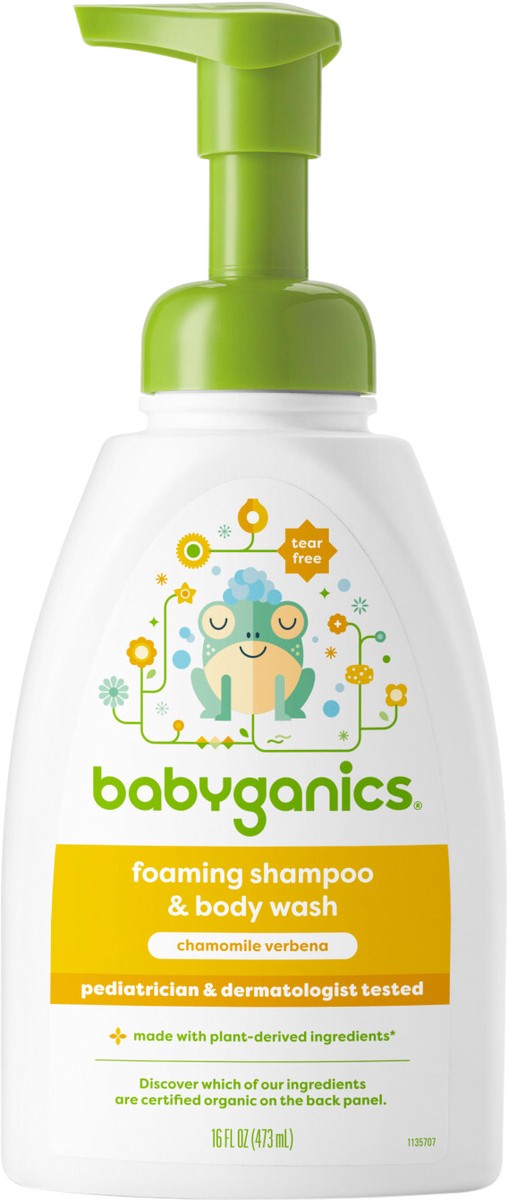 slide 7 of 7, Babyganics Baby Shampoo + Body Wash Pump Bottle Chamomile Verbena 16oz, 16 fl oz