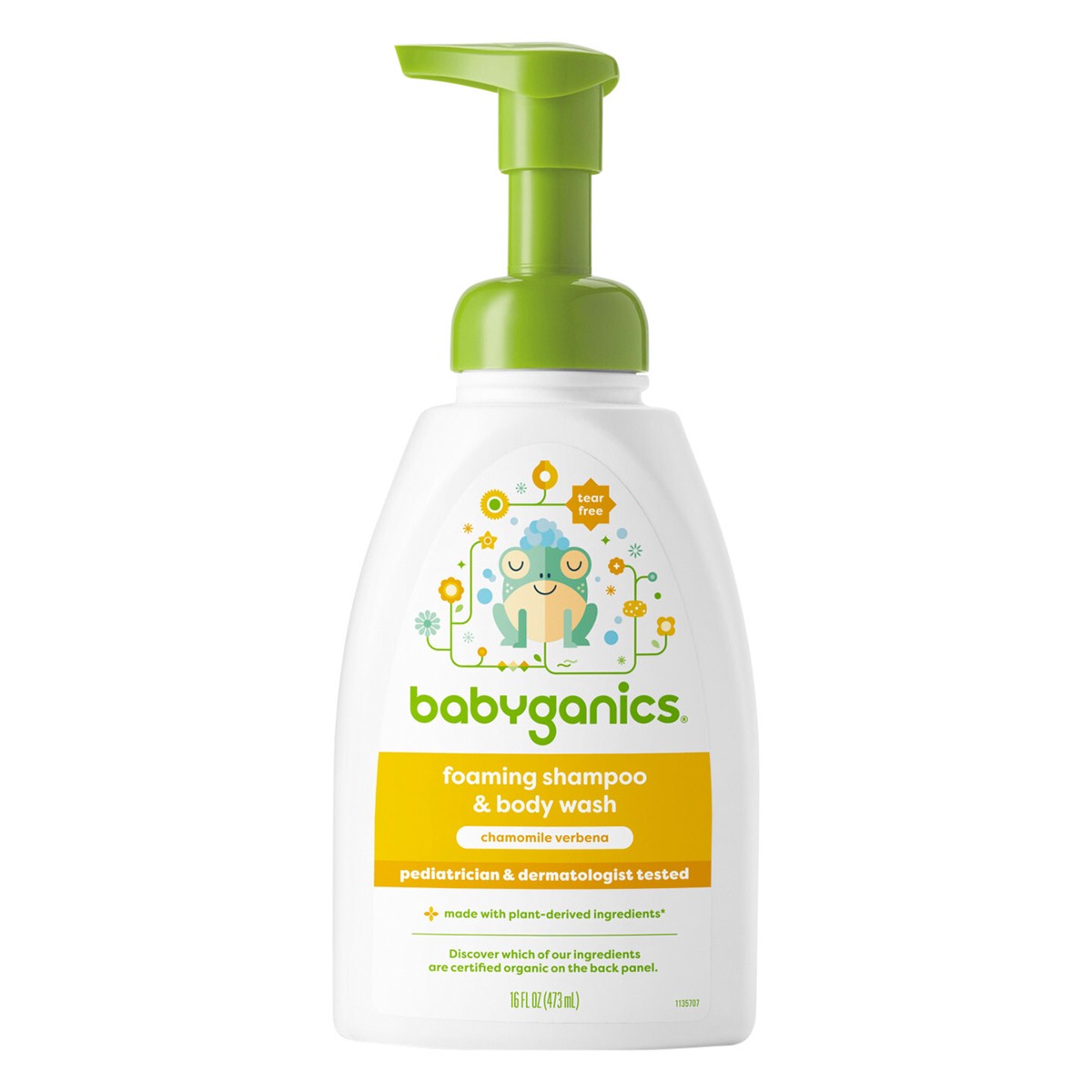 slide 2 of 7, Babyganics Baby Shampoo + Body Wash Pump Bottle Chamomile Verbena 16oz, 16 fl oz