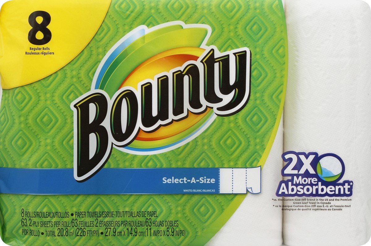 slide 1 of 5, Bounty Paper Towels 8 ea, 8 ct