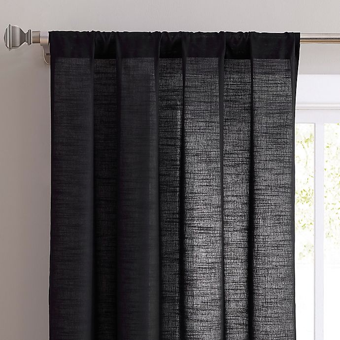 slide 2 of 3, SALT Clarke 108-Inch Rod Pocket Window Curtain Panels - Black, 2 ct