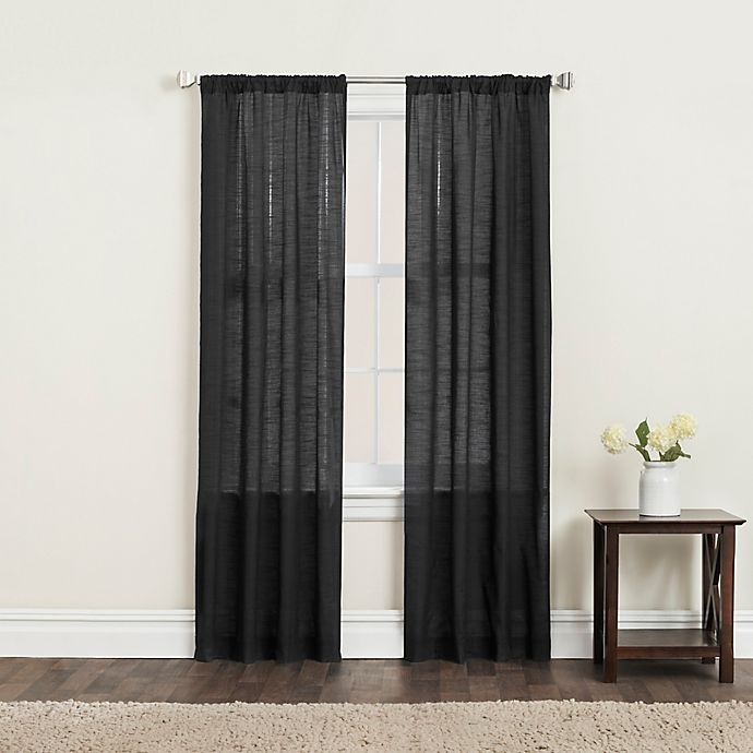 slide 1 of 3, SALT Clarke 108-Inch Rod Pocket Window Curtain Panels - Black, 2 ct