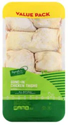 Signature Farms Chicken Thigh Bone In Value Pack