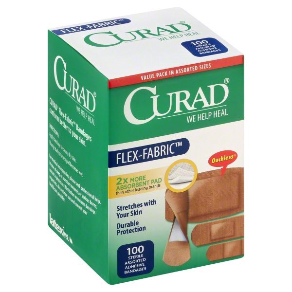 slide 1 of 1, Curad FlexFabric Assorted, 100 ct