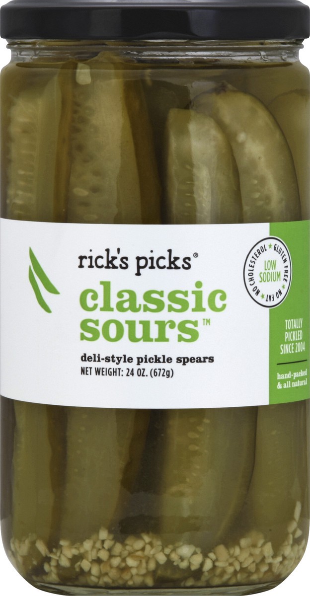 slide 1 of 3, Rick's Picks Pickle Spears 24 oz, 24 oz