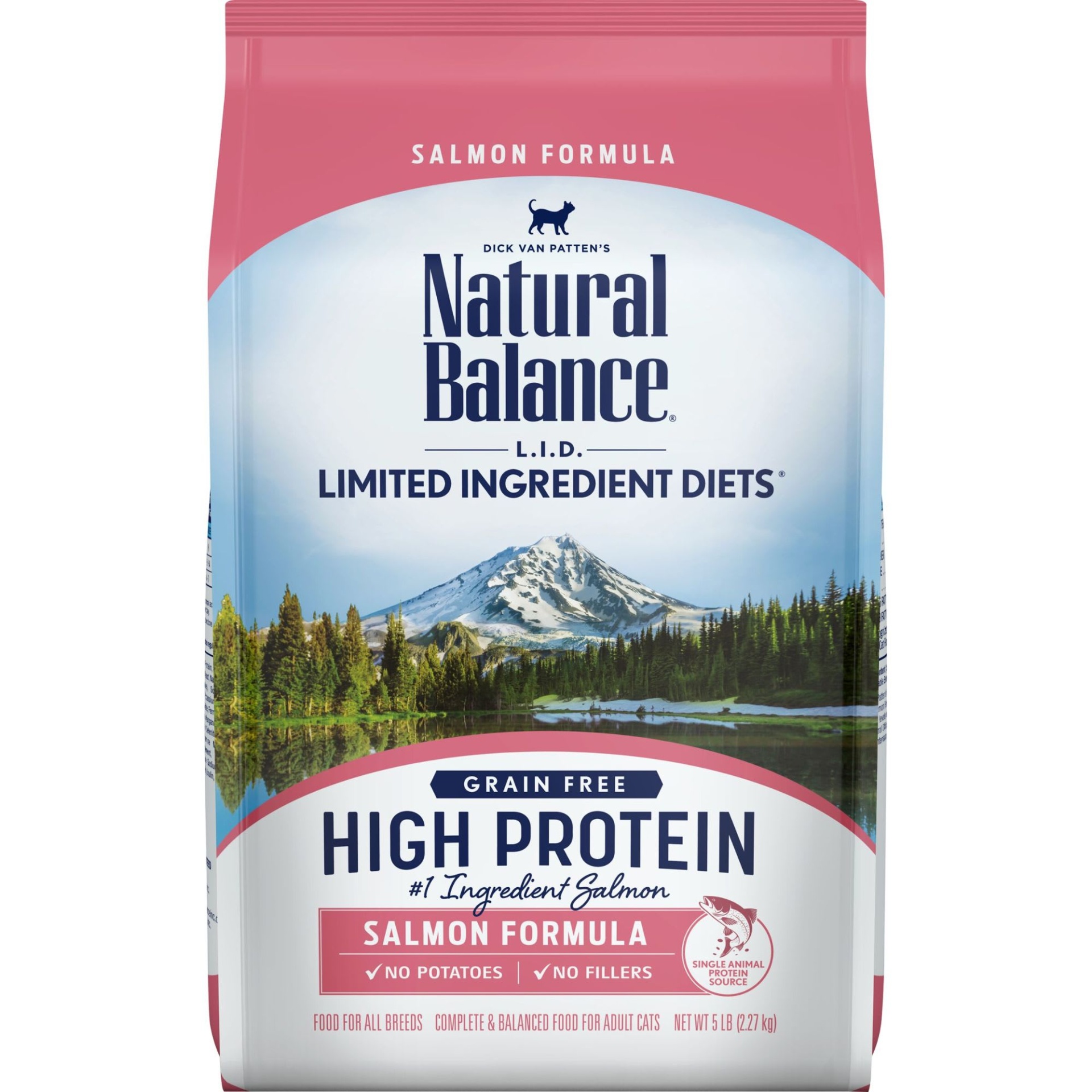 slide 1 of 1, Natural Balance L.I.D. High Protein Salmon Formula Adult Dry Cat Food, 5 lb