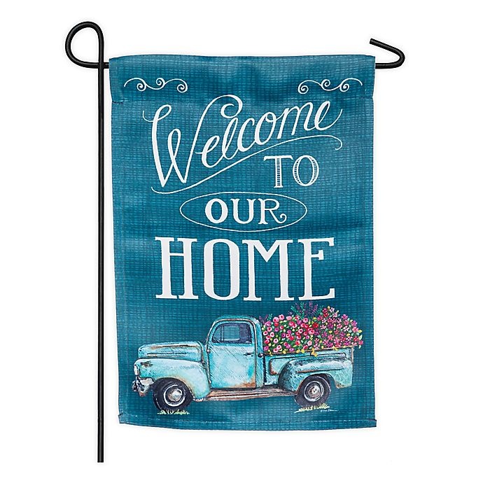 slide 1 of 1, Evergreen Floral Truck Welcome Double-Sided Garden Flag, 1 ct