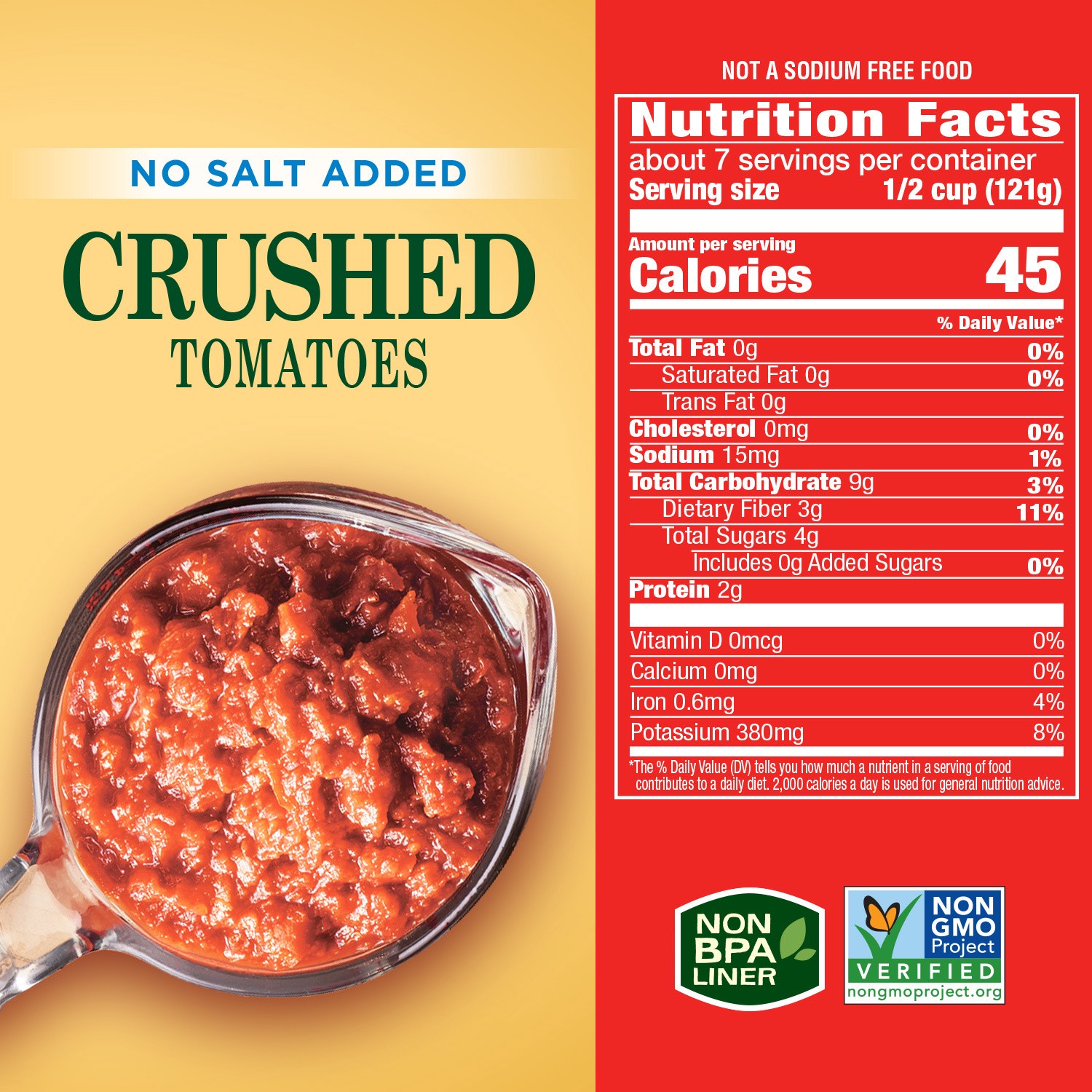 slide 3 of 5, Hunt's Crushed Tomatoes 100% Natural With No Salt Added, 28 oz., 28 oz