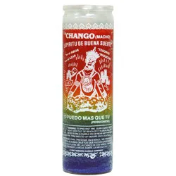 Brilux Chango Macho Religious Candle - Tri Color Wax