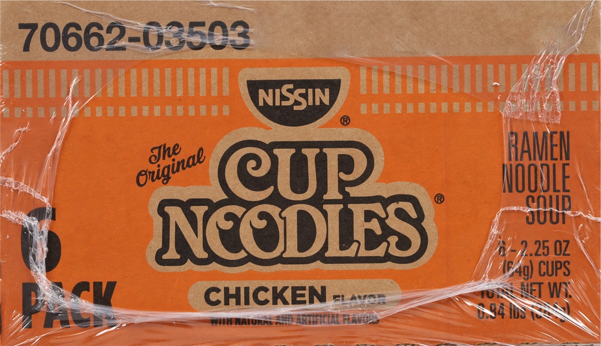 slide 7 of 9, Nissin Cup Noodles 6 Pack Chicken Flavor Ramen Noodle Soup 6 - 2.25 oz Cups, 