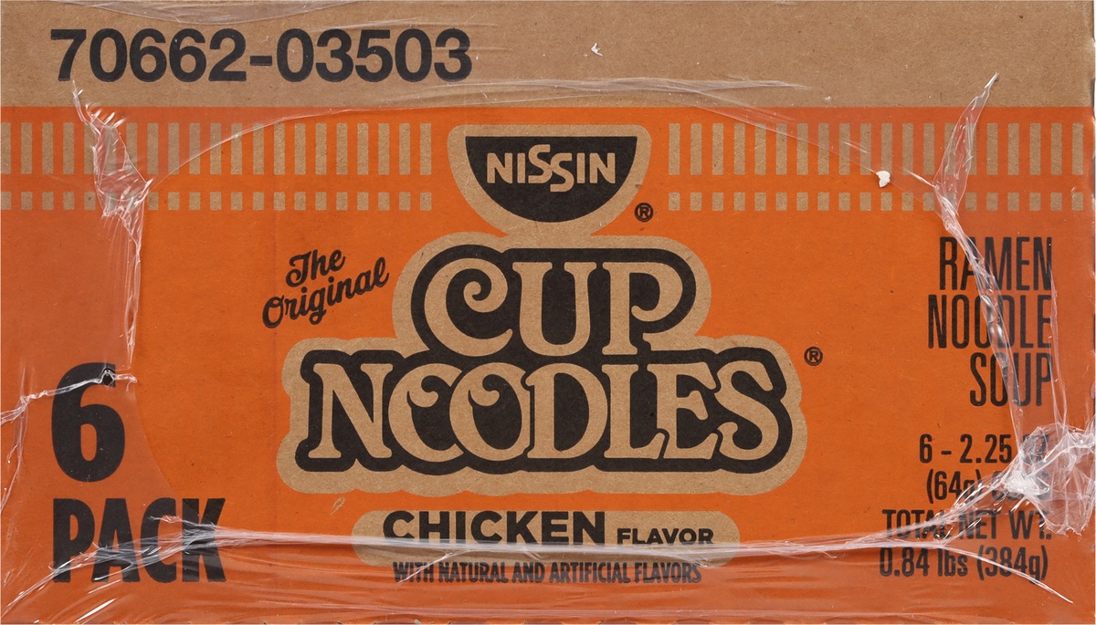 slide 8 of 9, Nissin Cup Noodles 6 Pack Chicken Flavor Ramen Noodle Soup 6 - 2.25 oz Cups, 