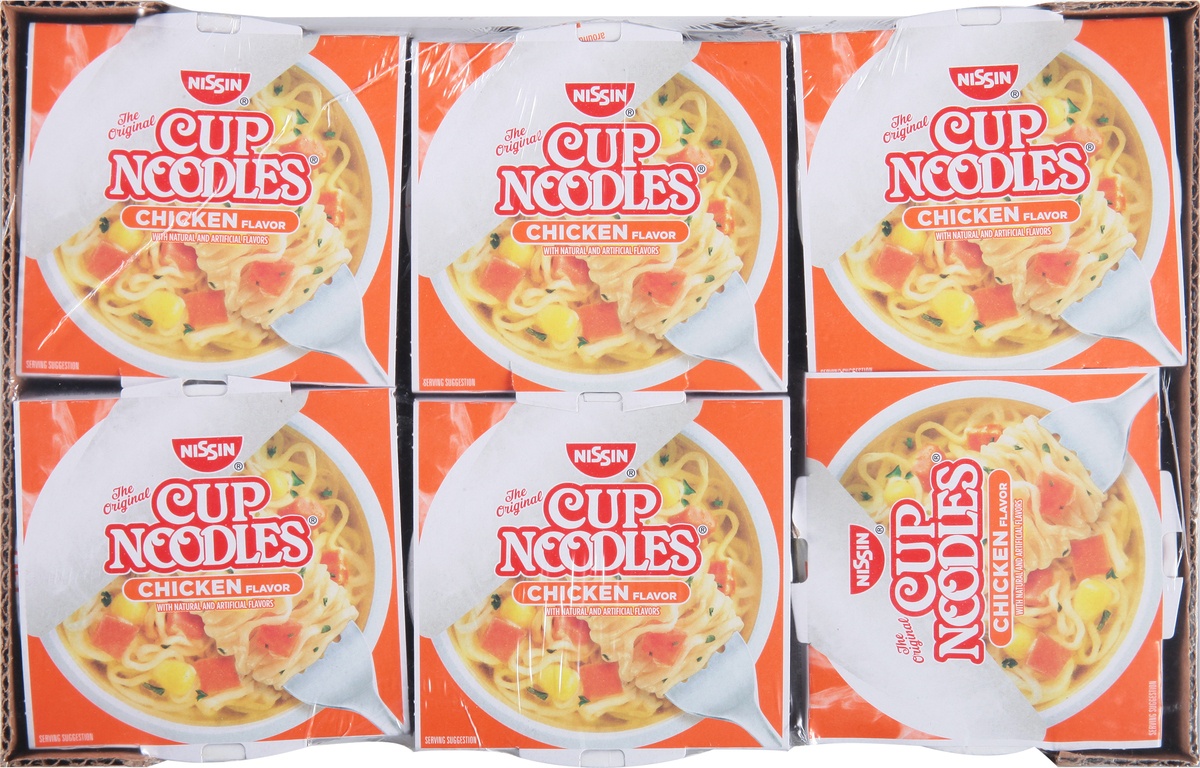 slide 2 of 9, Nissin Cup Noodles 6 Pack Chicken Flavor Ramen Noodle Soup 6 - 2.25 oz Cups, 