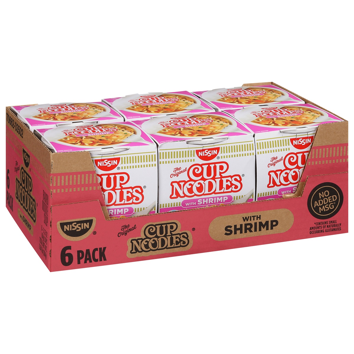 slide 2 of 9, Nissin Cup Noodles 6 Pack Ramen Noodle Soup with Shrimp 6 - 2.25 oz Cups, 