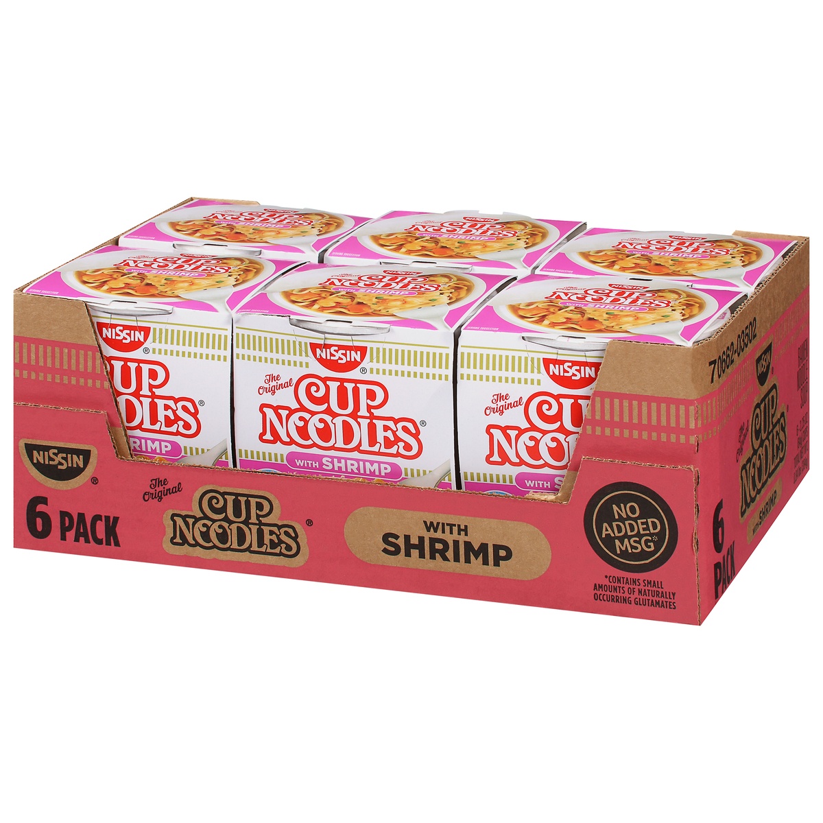 slide 3 of 9, Nissin Cup Noodles 6 Pack Ramen Noodle Soup with Shrimp 6 - 2.25 oz Cups, 