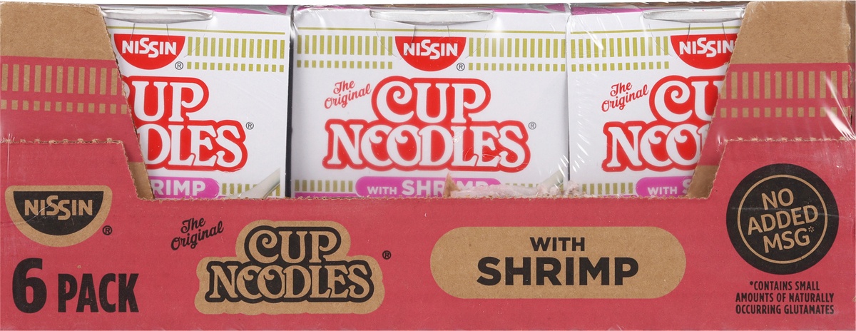 slide 6 of 9, Nissin Cup Noodles 6 Pack Ramen Noodle Soup with Shrimp 6 - 2.25 oz Cups, 