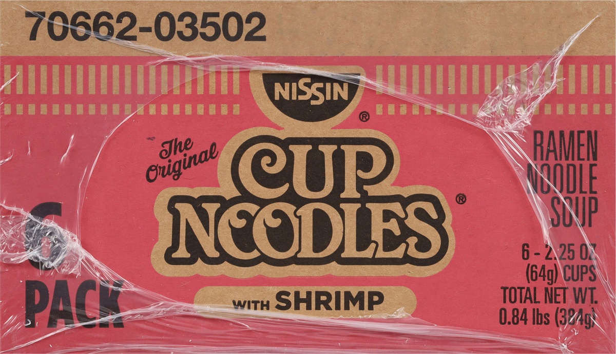 slide 7 of 9, Nissin Cup Noodles 6 Pack Ramen Noodle Soup with Shrimp 6 - 2.25 oz Cups, 