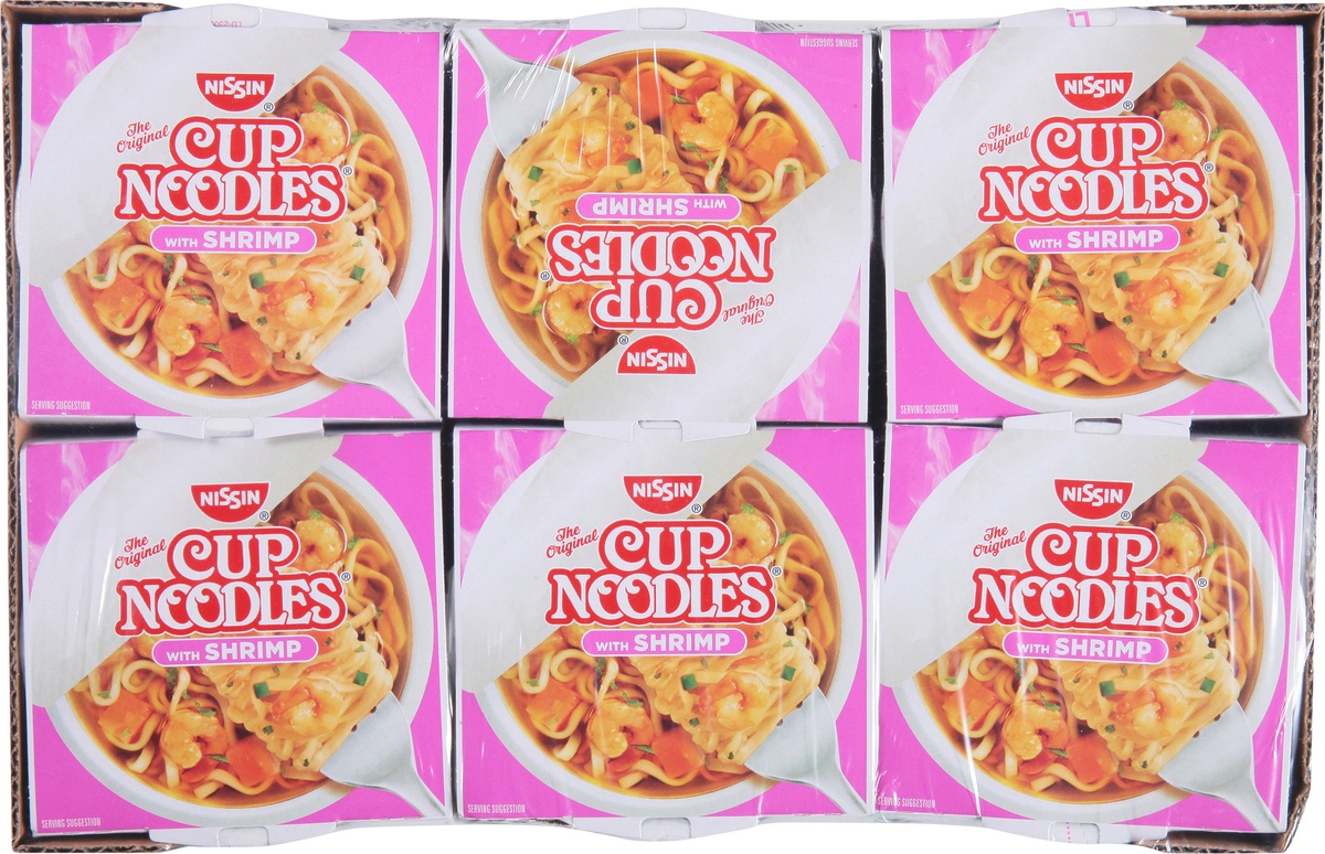 slide 9 of 9, Nissin Cup Noodles 6 Pack Ramen Noodle Soup with Shrimp 6 - 2.25 oz Cups, 