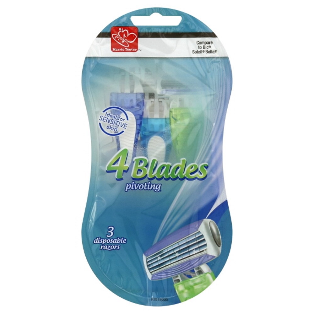 slide 2 of 2, Harris Teeter™ Women's 4-Blade Pivoting Disposable Razors, 3 ct