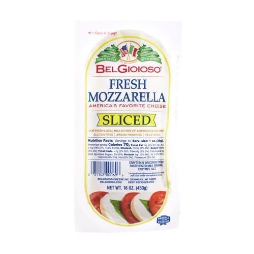 slide 1 of 1, BelGioioso® fresh mozzarella sliced log, 16 oz