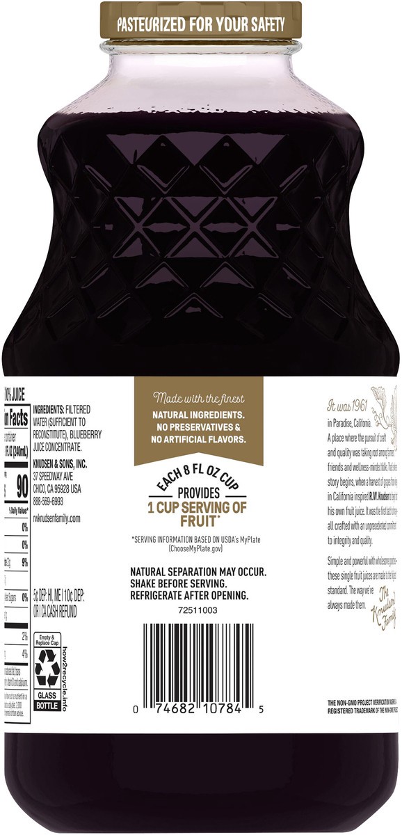 slide 8 of 8, R.W. Knudsen Juice, Blueberry, 32 fl oz