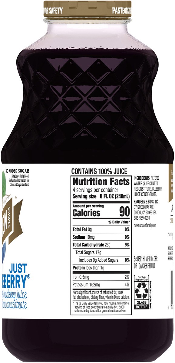 slide 7 of 8, R.W. Knudsen Juice, Blueberry, 32 fl oz