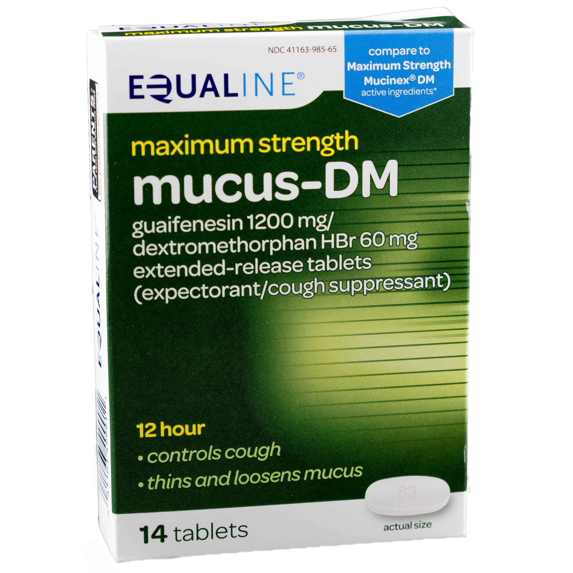 slide 1 of 1, Equaline Mucus Dm Es Cap, 14 ct